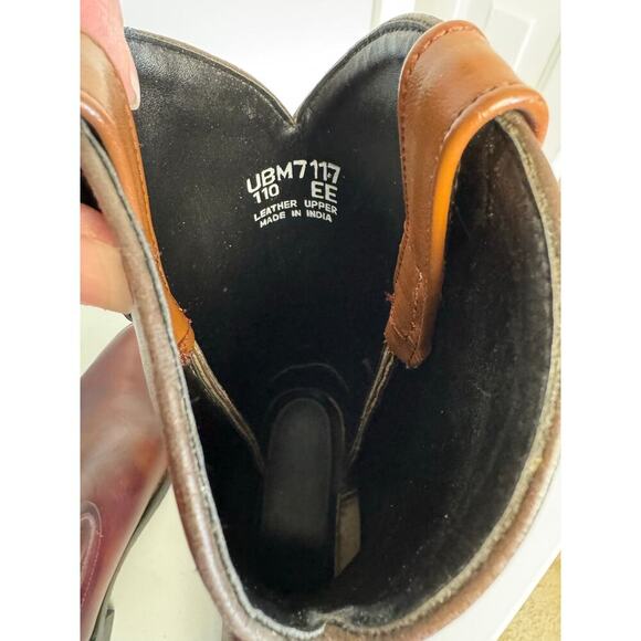 Men’s Cowboy Boots Leather Size 11EE
Dark Brown Red Side Loops Low Heel - Picture 9 of 13